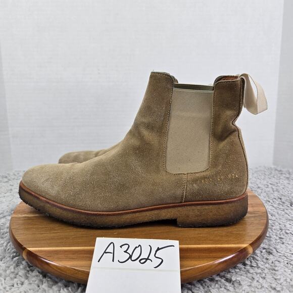 Common Projects Tan Suede Casual Lifestyle Office Daily Chelsea Boots Mens 42